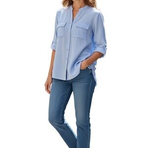 Elegant Light Blue Women's Blouse